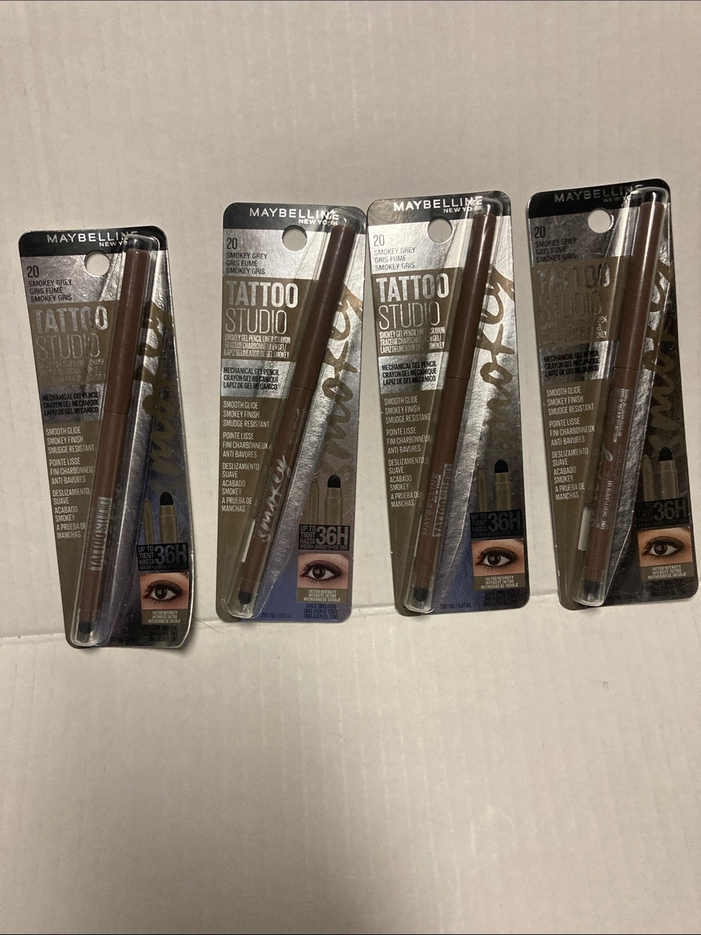 Maybelline Tattoo Studio Brow Pomade Pencils — Smokey Grey (4-Pack)